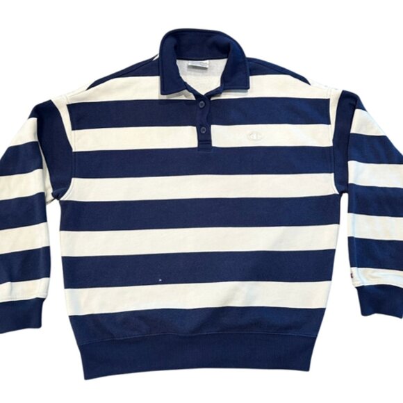Vintage Y2K Champion Sweatshirt | Striped Sweatshirt | Fisherman Aesthetic | - Picture 1 of 6